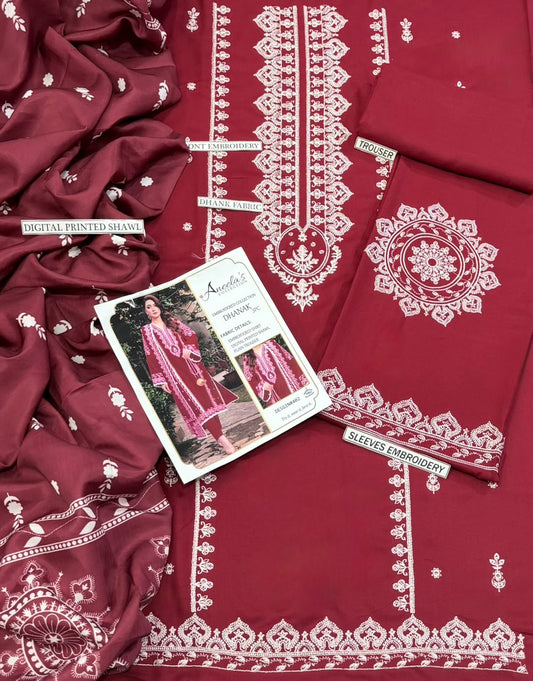 Embroidered Dhanak D-16