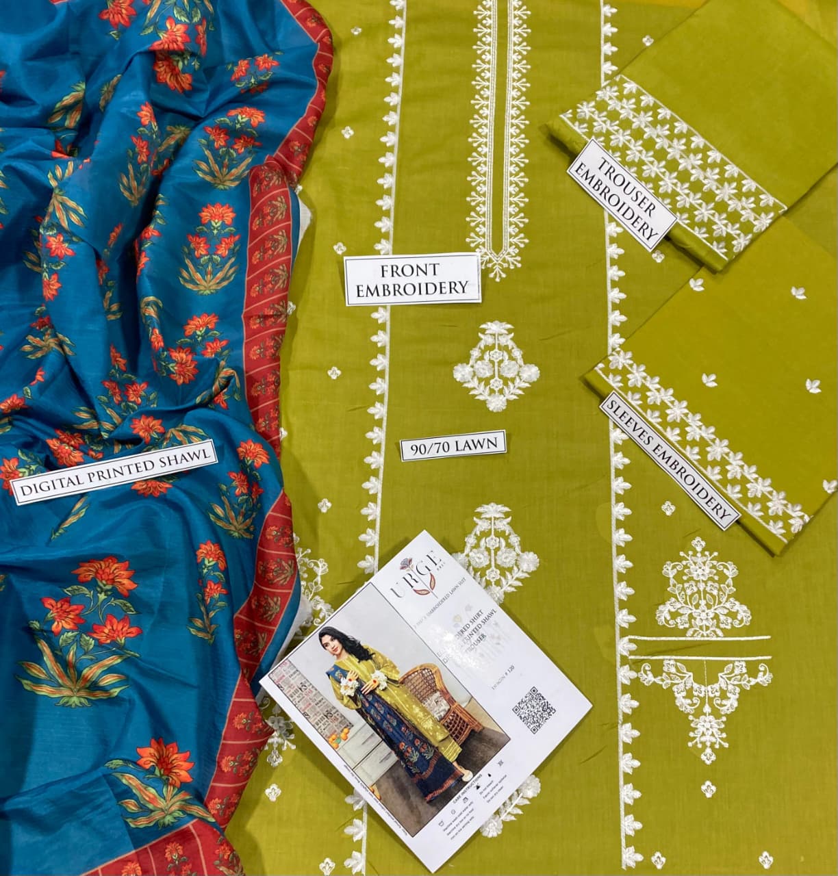 Embroidery Lawn 3 Pcs D-63