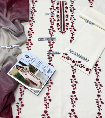 Embroidery Lawn 3 Pcs D-69