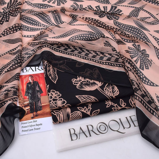 Printed Shiffon Dupatta 3 Pcs D-28