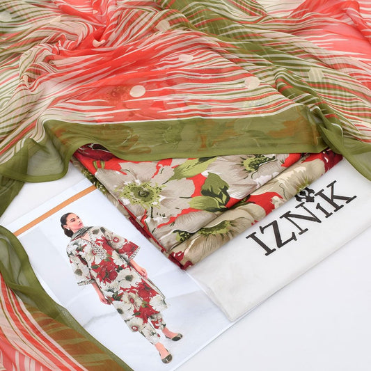 Printed Shiffon Dupatta 3 Pcs D-26