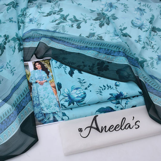 Printed Shiffon Dupatta 3 Pcs D-41