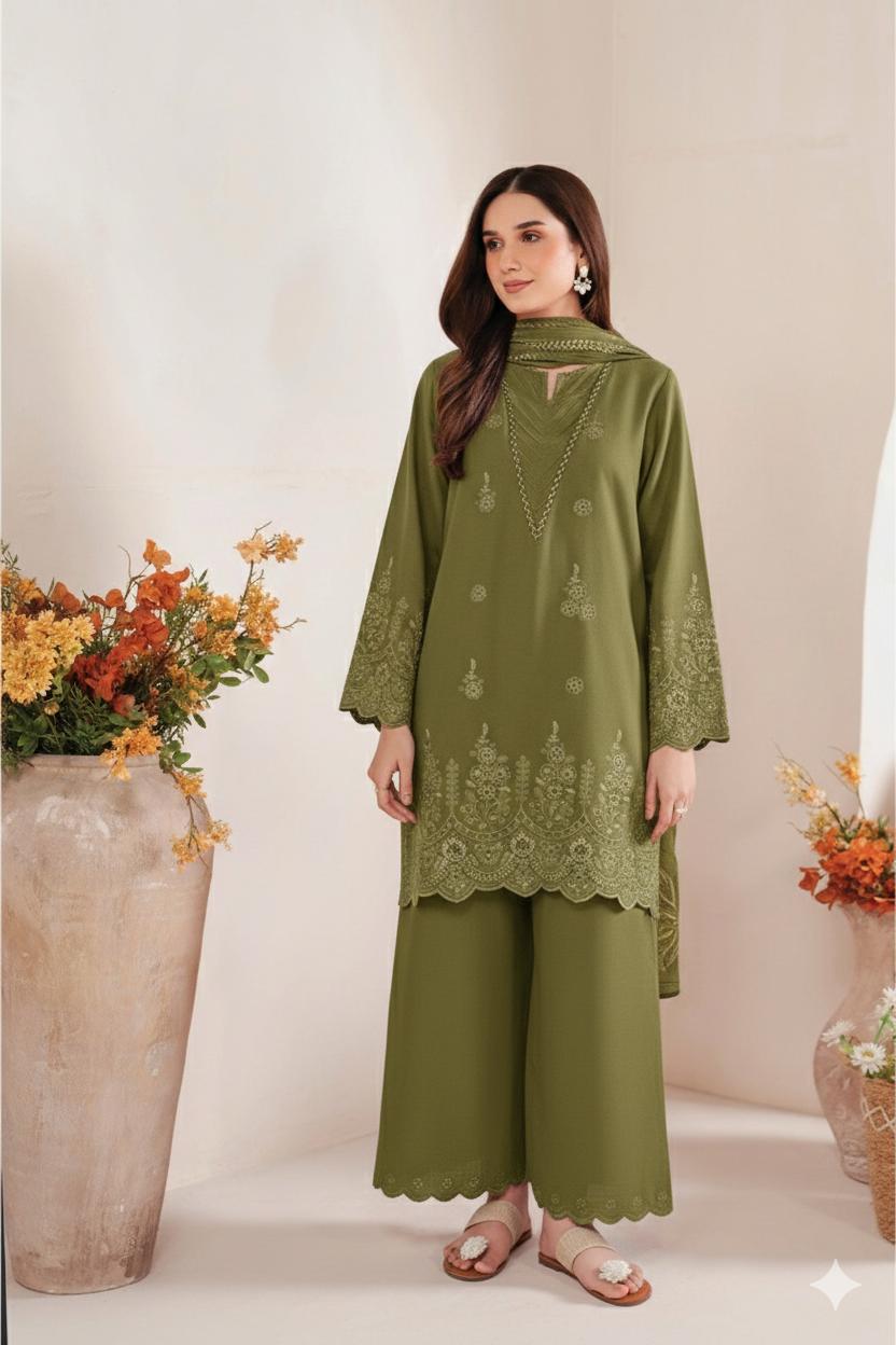 ChickenKari Print Dupatta 3Pcs Lawn D-6
