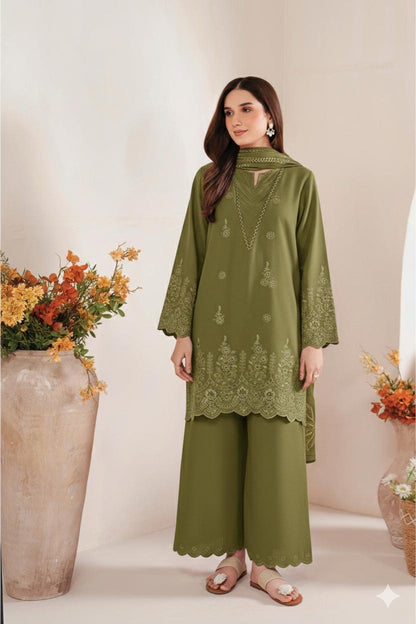 ChickenKari Print Dupatta 3Pcs Lawn D-6