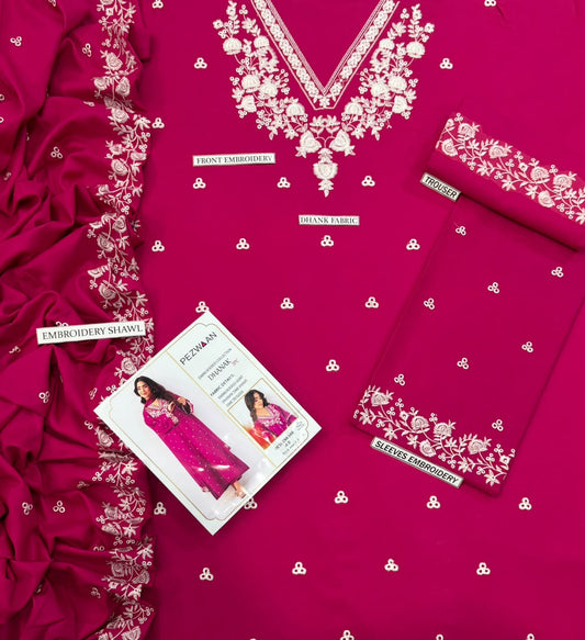 Embroidered Dhanak D-2