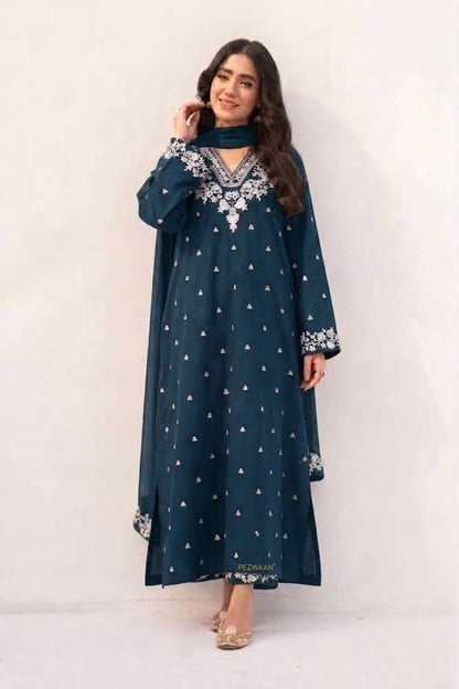 Embroidered Dhanak D-3