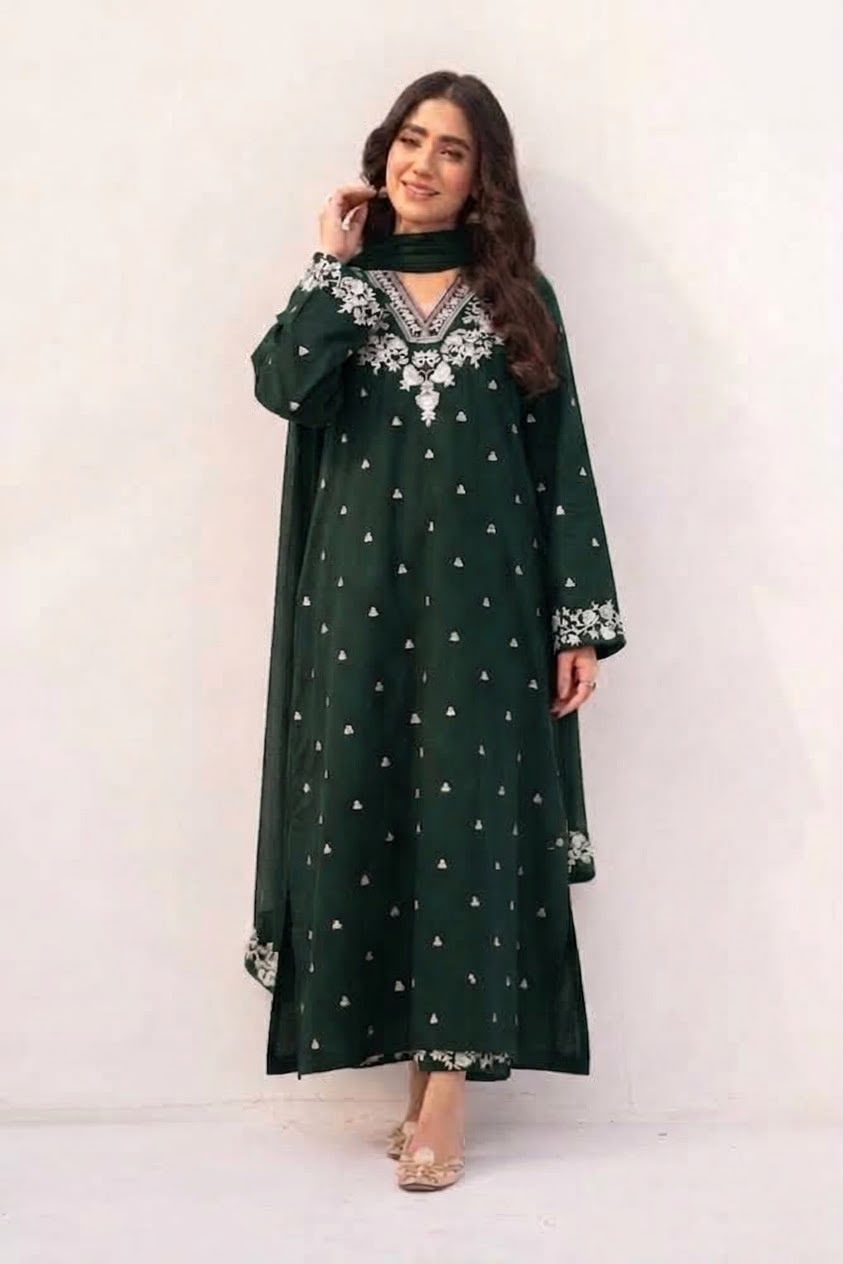 Embroidered Dhanak D-4