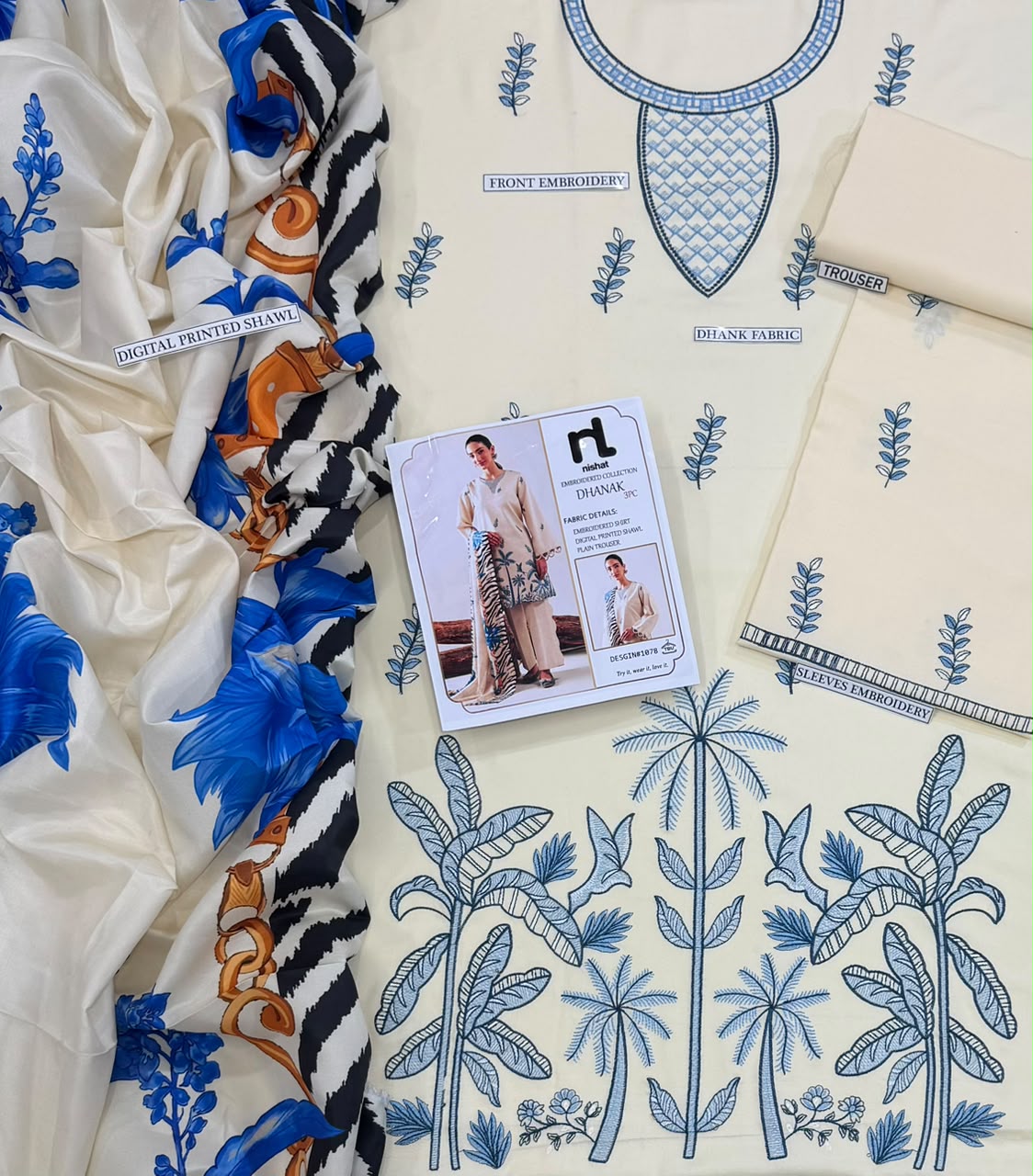 Embroidered Dhanak D-9