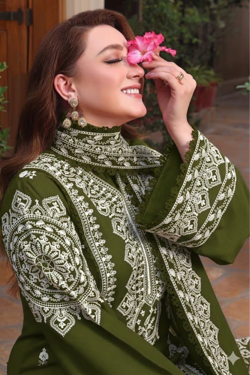 Embroidered Dhanak D-10