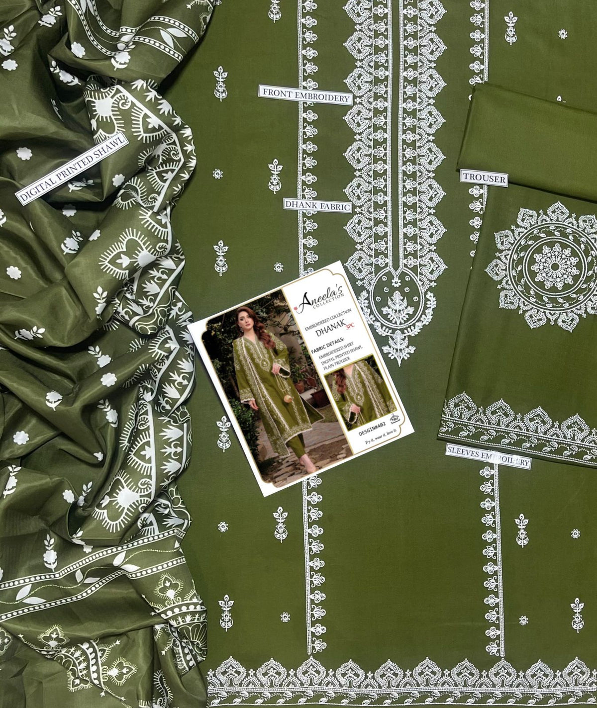 Embroidered Dhanak D-10