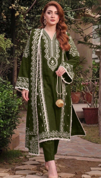Embroidered Dhanak D-10