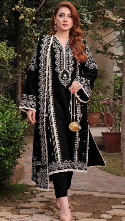Embroidered Dhanak D-11