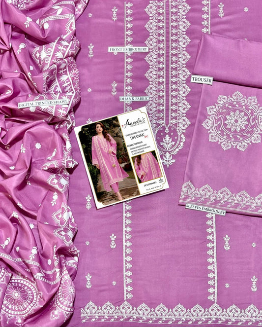 Embroidered Dhanak D-12