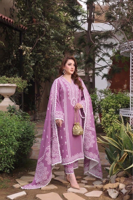 Embroidered Dhanak D-12