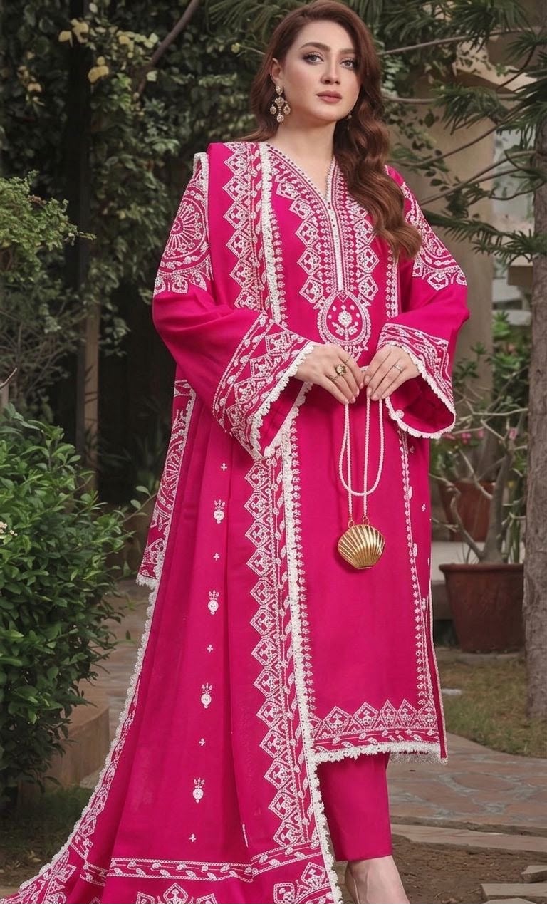 Embroidered Dhanak D-13