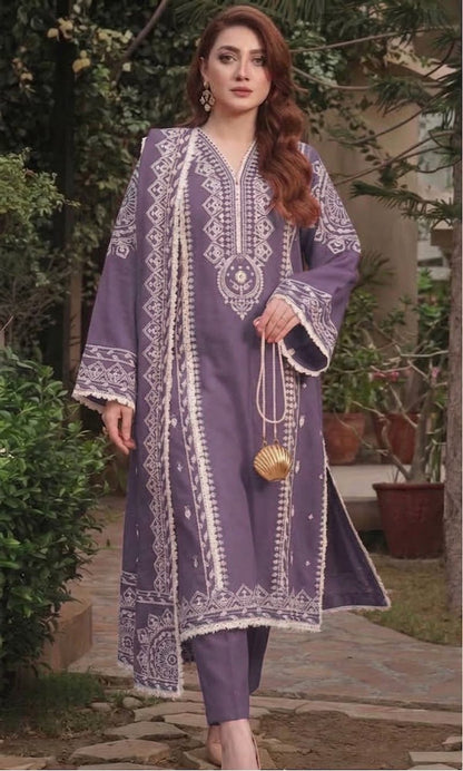 Embroidered Dhanak D-14