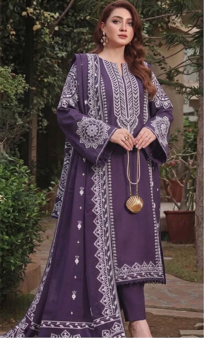Embroidered Dhanak D-14