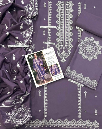 Embroidered Dhanak D-14