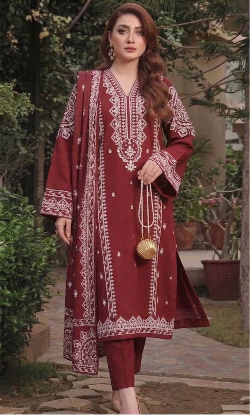 Embroidered Dhanak D-16
