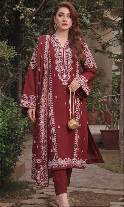 Embroidered Dhanak D-16