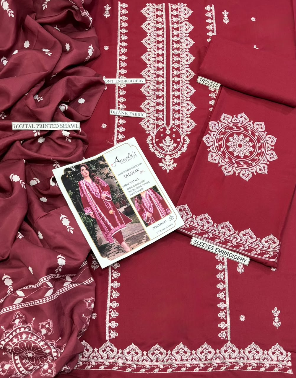 Embroidered Dhanak D-16