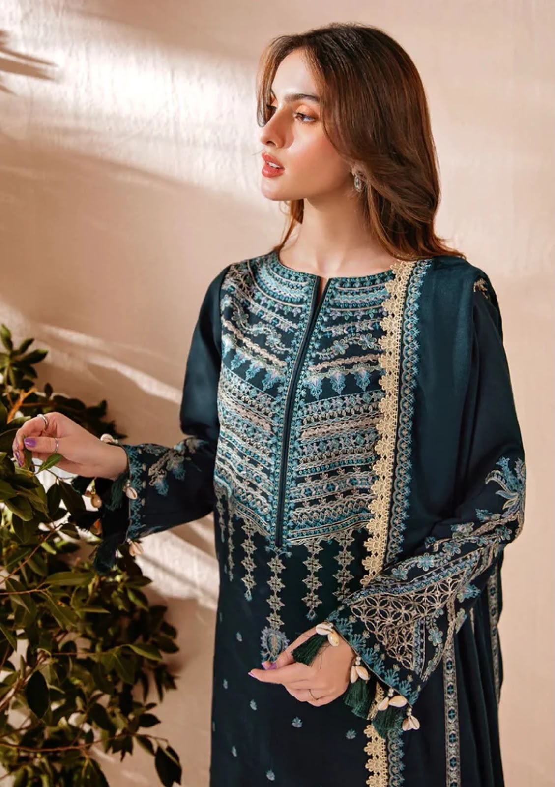 Embroidered Dhanak D-18