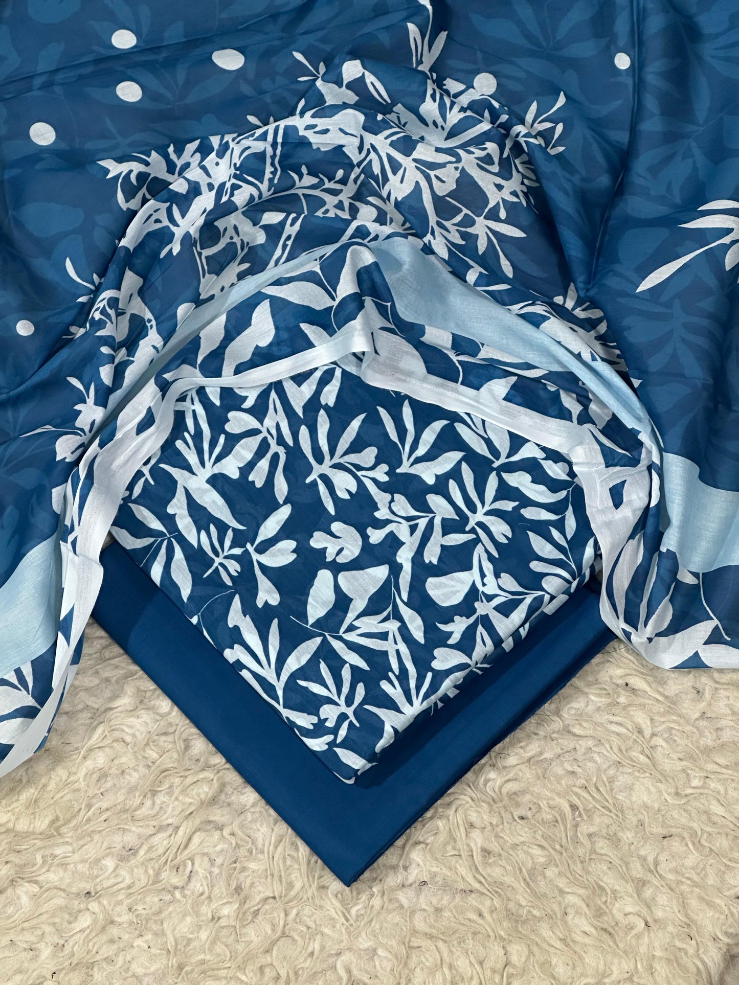 printed lawn 3pc with voil dupatta D-11